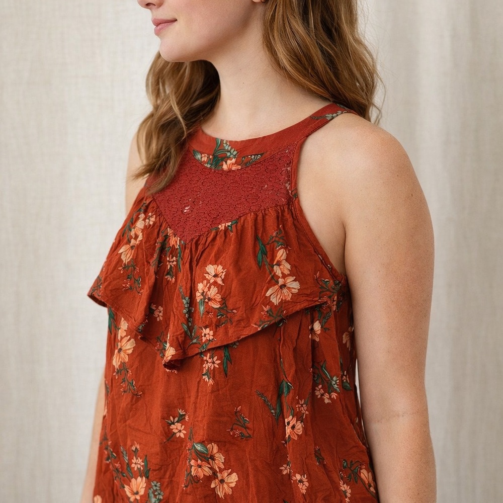 Torrid Burgundy Floral Blouse